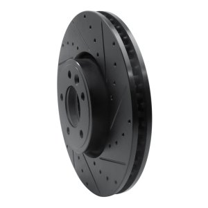 Land Rover Range Rover Sport Brake Rotor (1) - Front Right - R1 Concepts - Drilled & Slotted - Black - `18-`20